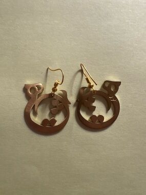 Gold Floral Cutout Hoop Earrings - Unbranded